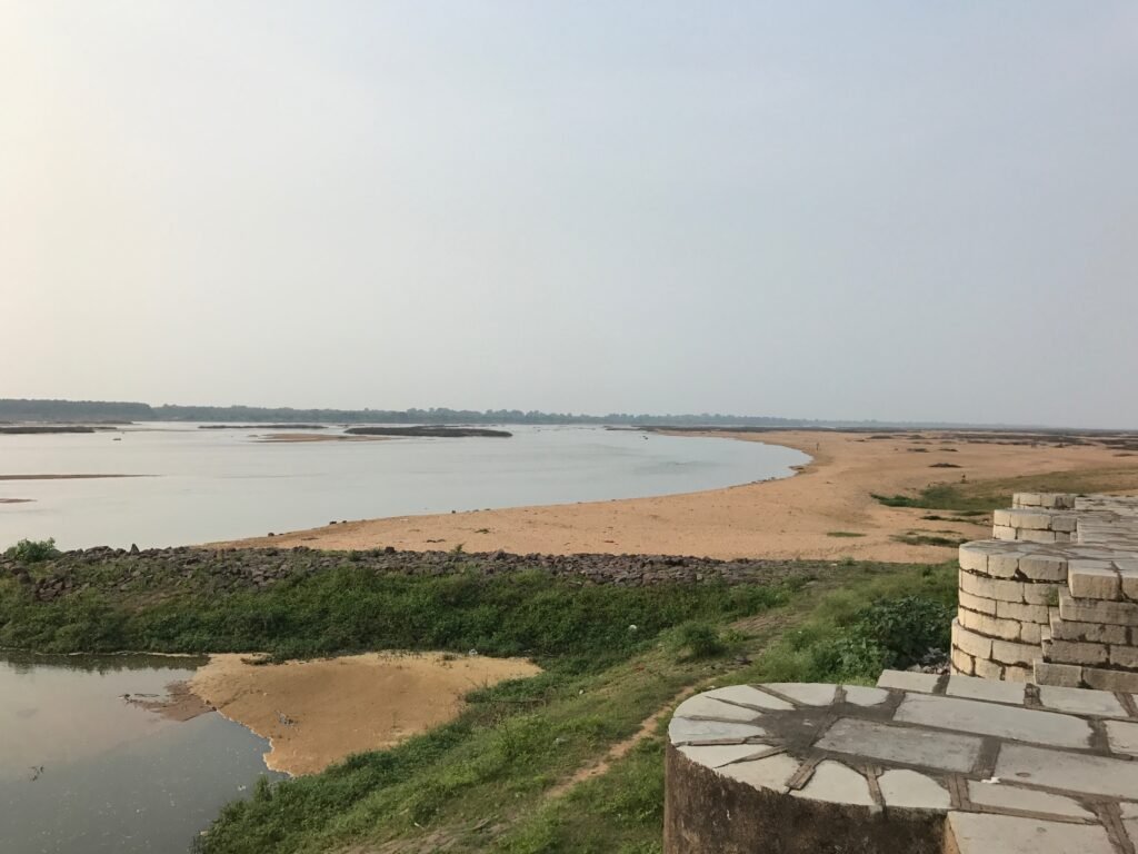 River Mahanadi view from 8th century temple Sirpur monuments Chhattisgarh
