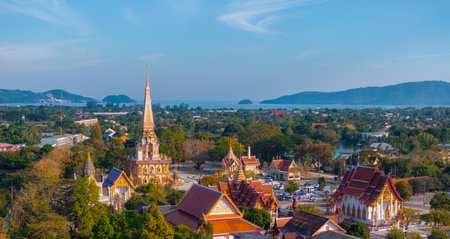 240841633 aerial view of wat chalong temple complex in phuket thailand