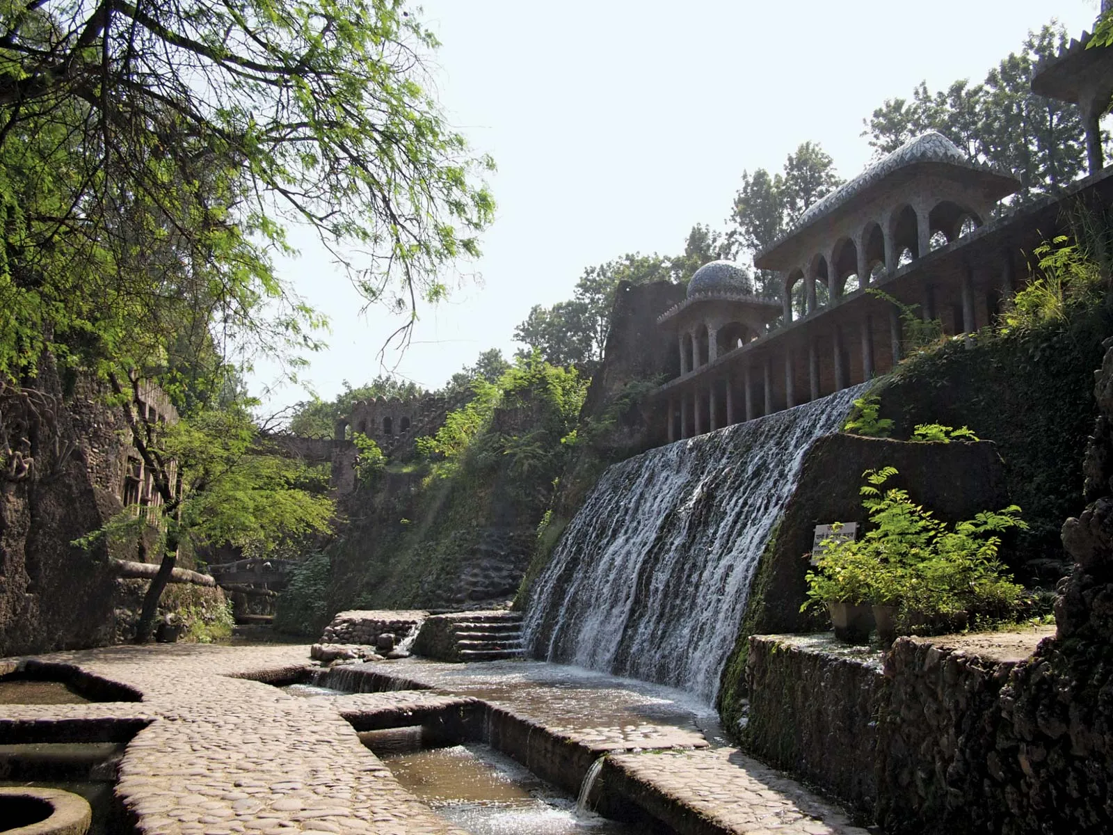 Waterfall rock garden Nek Chand India Chandigarh 1