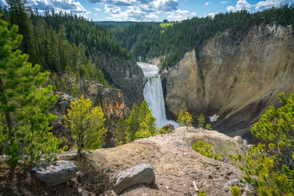 Large lower falls of the yellowstone national park in the grand canyon wyoming usa 1317669028