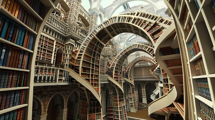Top 20 Tourist Places in Brunswick & Lüneburg 11 surreal library with bookshelves forming arches winding staircase 14117 786397