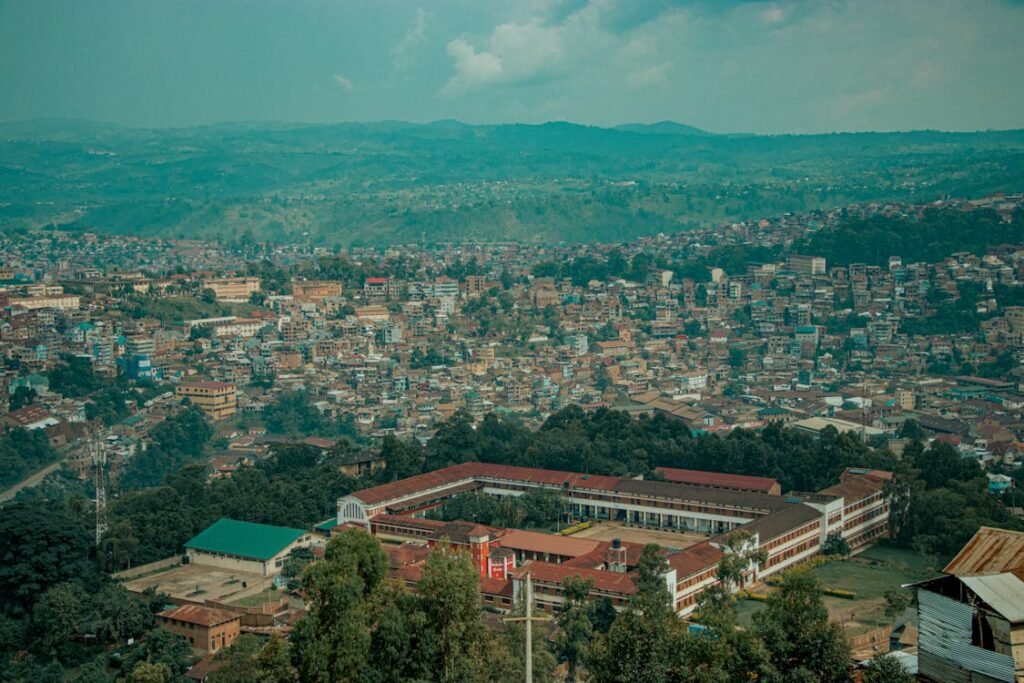 free photo of scenic aerial view of bukavu democratic republic of the congo