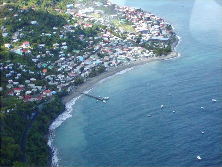 Gouyave town aerial view