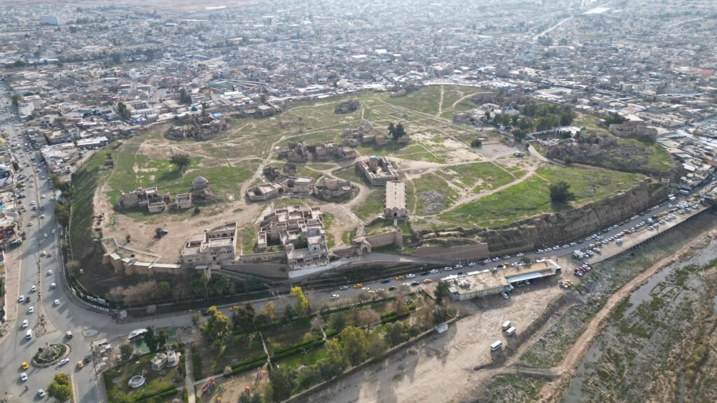 Kirkuk Citadel on a high hill in the city centerkirkuk