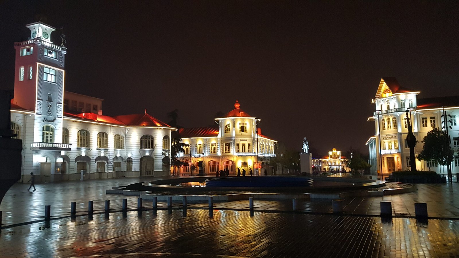 Rasht Municipality Mansion in an Autumn night scaled