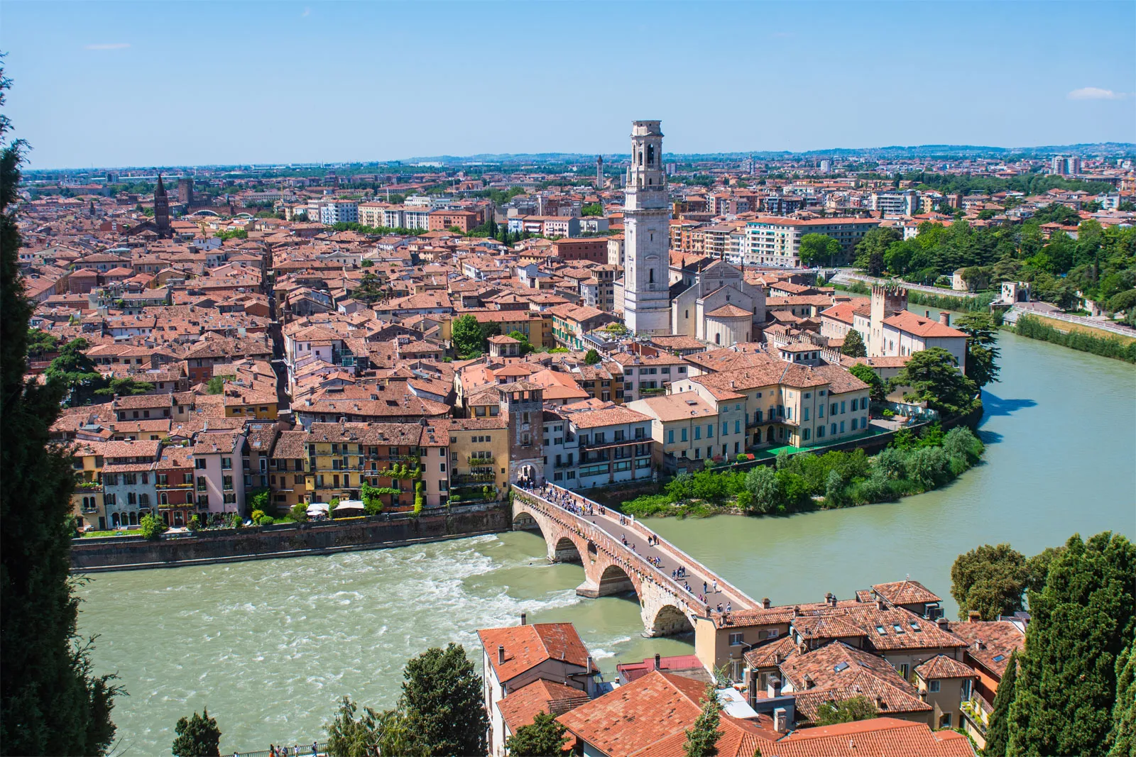 Ponte Pietra Adige River Italy Verona 1