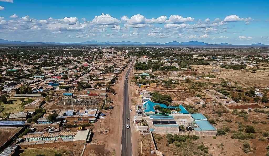 aerial view of isiolo town